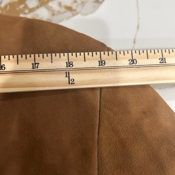 IL Perseo Jacket Suede Italian Leather Mens Mid Length Lightweight Camel - Picture 10 of 15